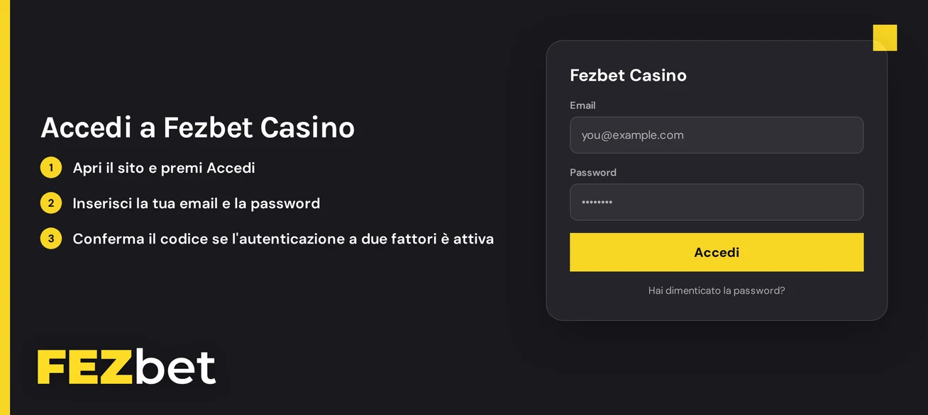 Accedi con email password.